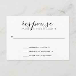RSVP de Casamento Elegante Negro e Branco