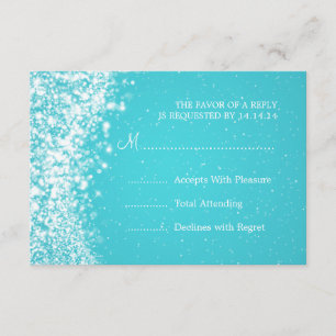 RSVP de Casamento Elegante Onda Azul