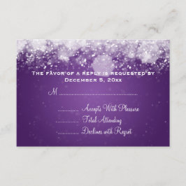 RSVP de Casamento Elegante Púrpura Noturna