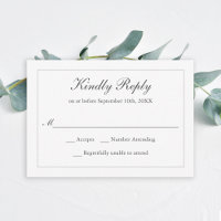 RSVP de Casamento Elegante Simples Clássico