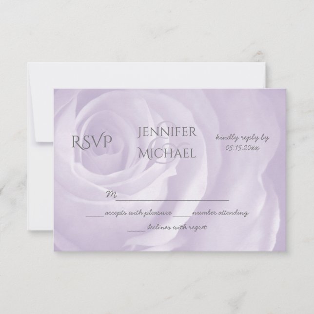 RSVP de casamento elegante simples e floral de lav (Frente)
