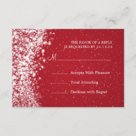 RSVP de Casamento Elegante Vermelho de Onda