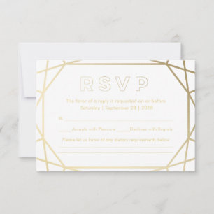 RSVP de Casamento em Forma de Diamante Geométrico 
