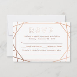 RSVP de Casamento em Forma de Diamante Geométrico 