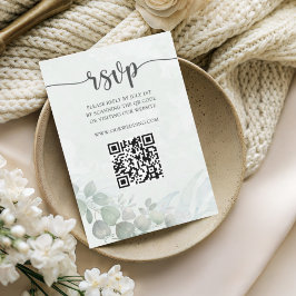 RSVP de casamento em verde sálvia rústico com euca