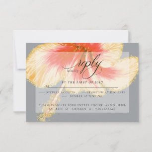 RSVP de casamento   Escarlate Watercolor Flor De H