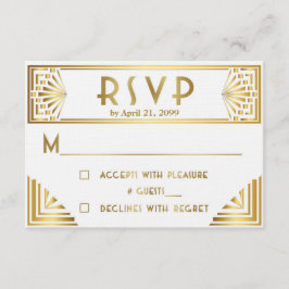 RSVP de Casamento, Excelente Gatsby, ouro em branc