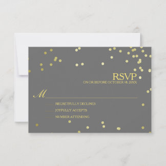 RSVP de Casamento Faux Gold Foil Confetti