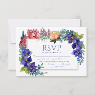 RSVP de Casamento | Felicidade Aquarela Floral