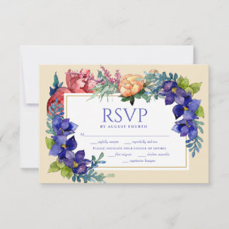 RSVP de Casamento | Felicidade Aquarela Floral