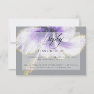 RSVP de casamento   Flor de Hibiscus com Aquarela 