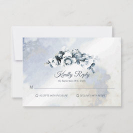RSVP de Casamento Flor por Aquarela da Cinza russa