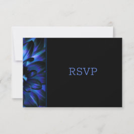 RSVP de Casamento Floral Azul Moderno