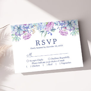 RSVP de casamento floral boho de suculentas de aqu