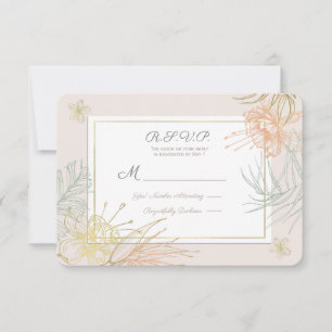 RSVP de Casamento Floral Botânico Tropical