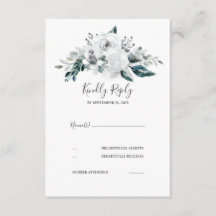 RSVP de Casamento Floral Branco
