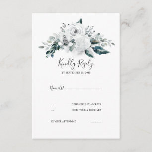 RSVP de Casamento Floral Branco