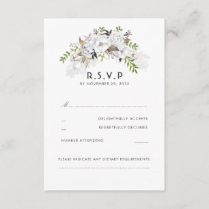 RSVP de Casamento Floral Branco