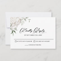 RSVP de Casamento Floral Branco Elegante