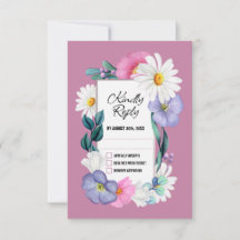 RSVP de Casamento Floral Colorida
