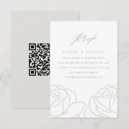 RSVP de Casamento Floral da Cinza Chic com Código 