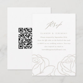 RSVP de Casamento Floral da Cinza Elegante com Cód