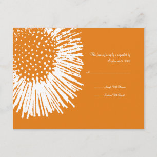 RSVP de Casamento Floral de Abstrato Branco e Lara