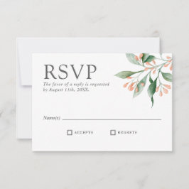 RSVP de Casamento Floral de Aquarela Elegante Simp