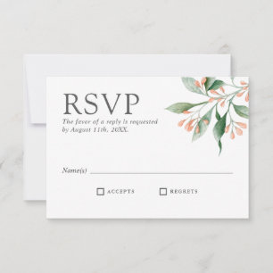 RSVP de Casamento Floral de Aquarela Elegante Simp