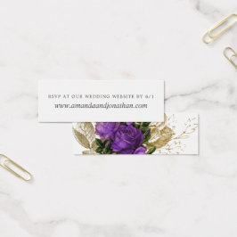 RSVP de Casamento Floral de Chic Roxo e Dourado Vi