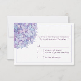 RSVP de Casamento Floral de Hydrangeas Roxo