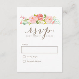 RSVP de Casamento Floral de rosa Garden