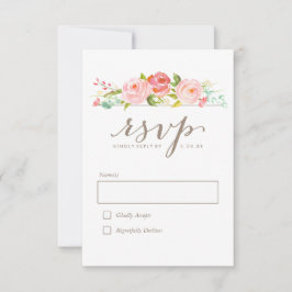 RSVP de Casamento Floral de rosa Garden