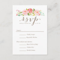 RSVP de Casamento Floral de rosa Garden com Opções