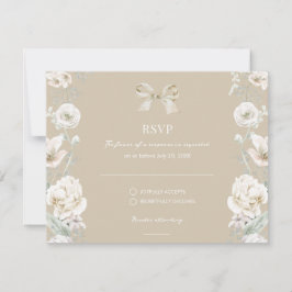 RSVP de Casamento Floral do Arco Coquette Dourado