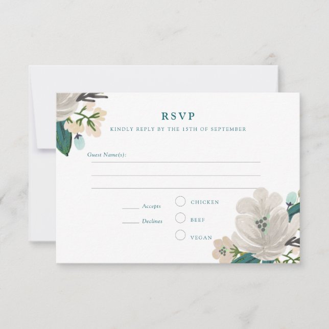 RSVP de Casamento Floral Golightly (Frente)
