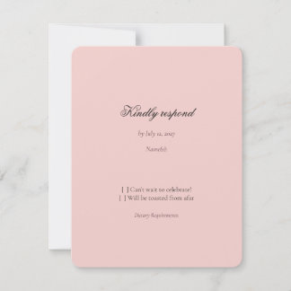 RSVP de Casamento Floral Holandês Rosa Empoeirado