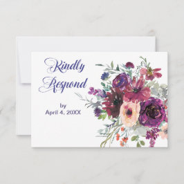 RSVP de Casamento Floral Moderno do Jardim Splash