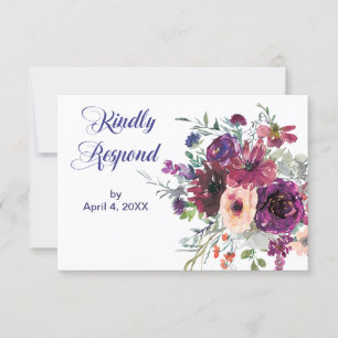 RSVP de Casamento Floral Moderno do Jardim Splash