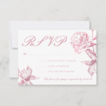 RSVP de Casamento Floral Moderno Dourado Simples R