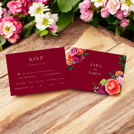 RSVP de Casamento Floral Moderno Elegante