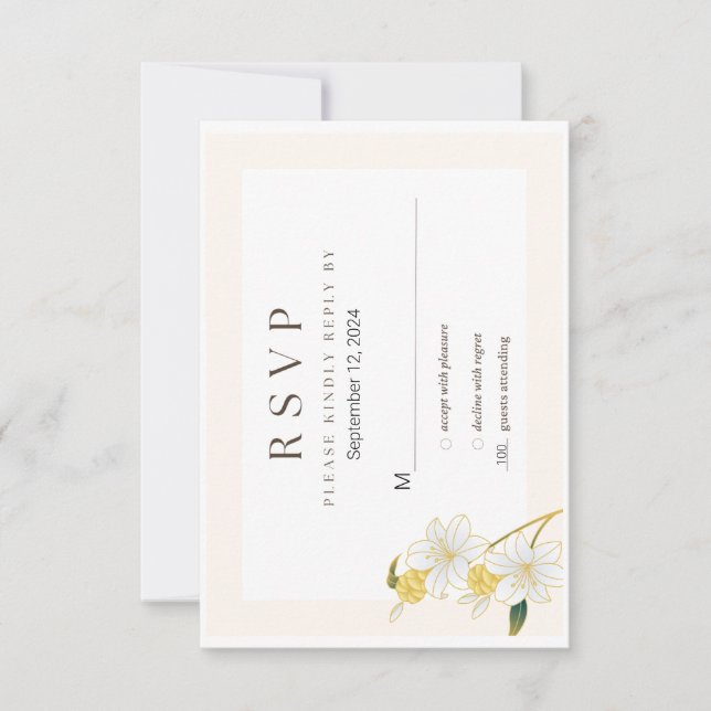 RSVP de Casamento Floral Neutral Elegante (Frente)