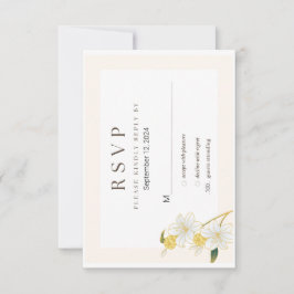 RSVP de Casamento Floral Neutral Elegante