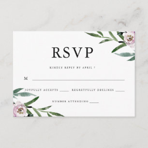 RSVP de Casamento Floral Romântico