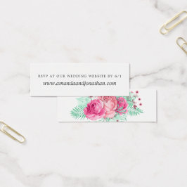 RSVP de Casamento Floral Rosa e Mint