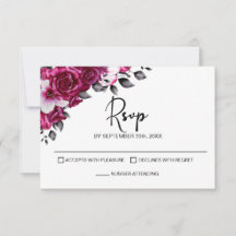 RSVP de Casamento Floral Rosa Rosa Rosa Rosa Rosa 