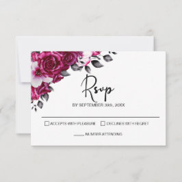RSVP de Casamento Floral Rosa Rosa Rosa Rosa Rosa 