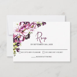 RSVP de Casamento Floral Rosa Russo