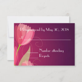 RSVP de Casamento Floral Transparente e Roxo Viole