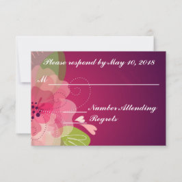 RSVP de Casamento Floral Transparente e Roxo Viole